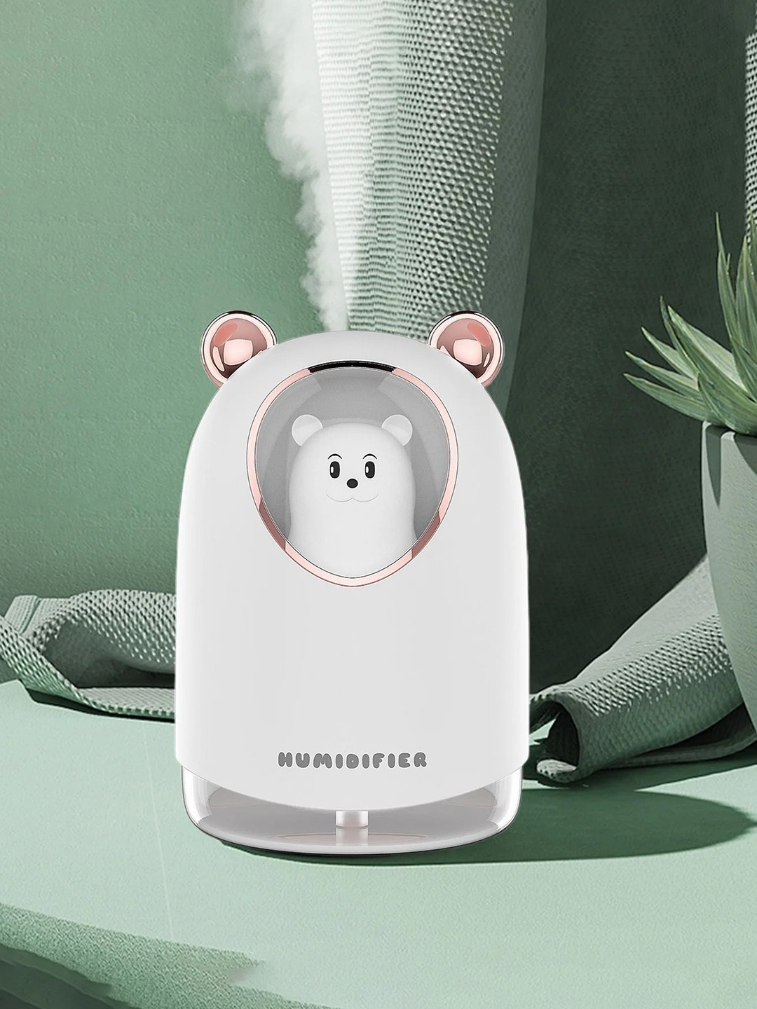 Cute Bear Mini Air Humidifier – Ultra-Quiet USB Cool Mist Diffuser