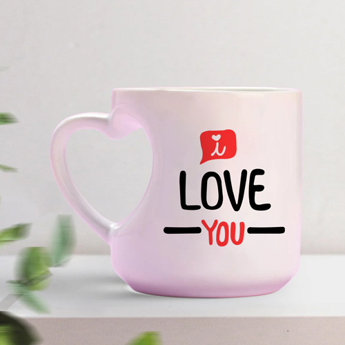 I Love You white Inner heart Mug