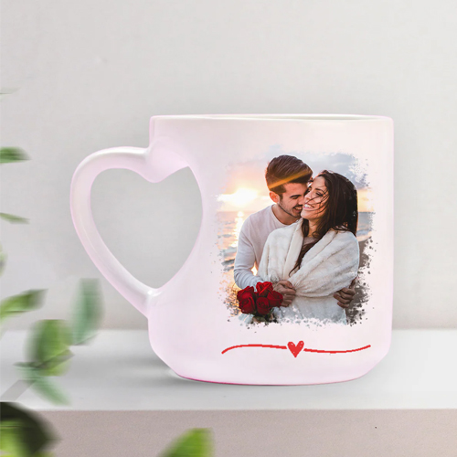 Forever in Love white Inner heart Mug