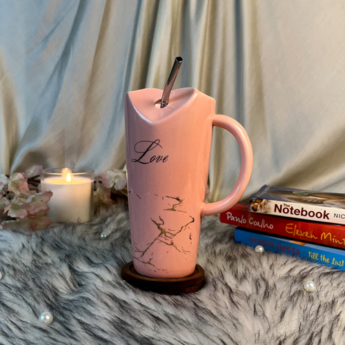 COFFEE MUG WITH STAINLESS STEEL STRAW