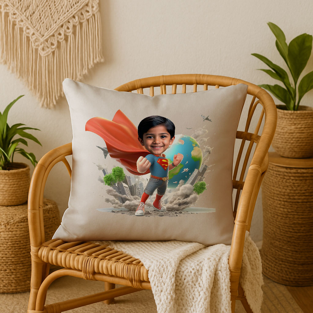 Personalized Cushion for My Little Superhero