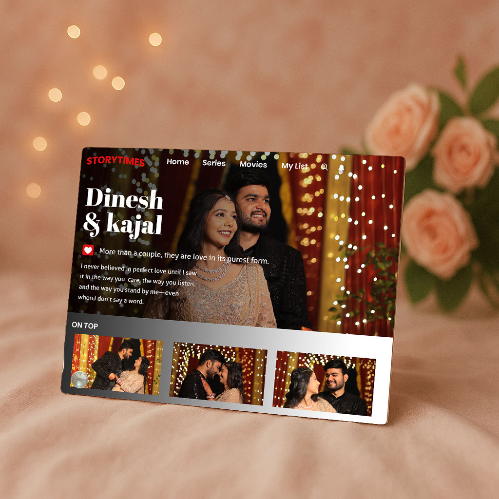 Forever Us: Customized Couple Portrait Glass Frame