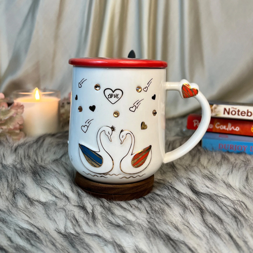 Ceramic Coffee Mug With Spoon